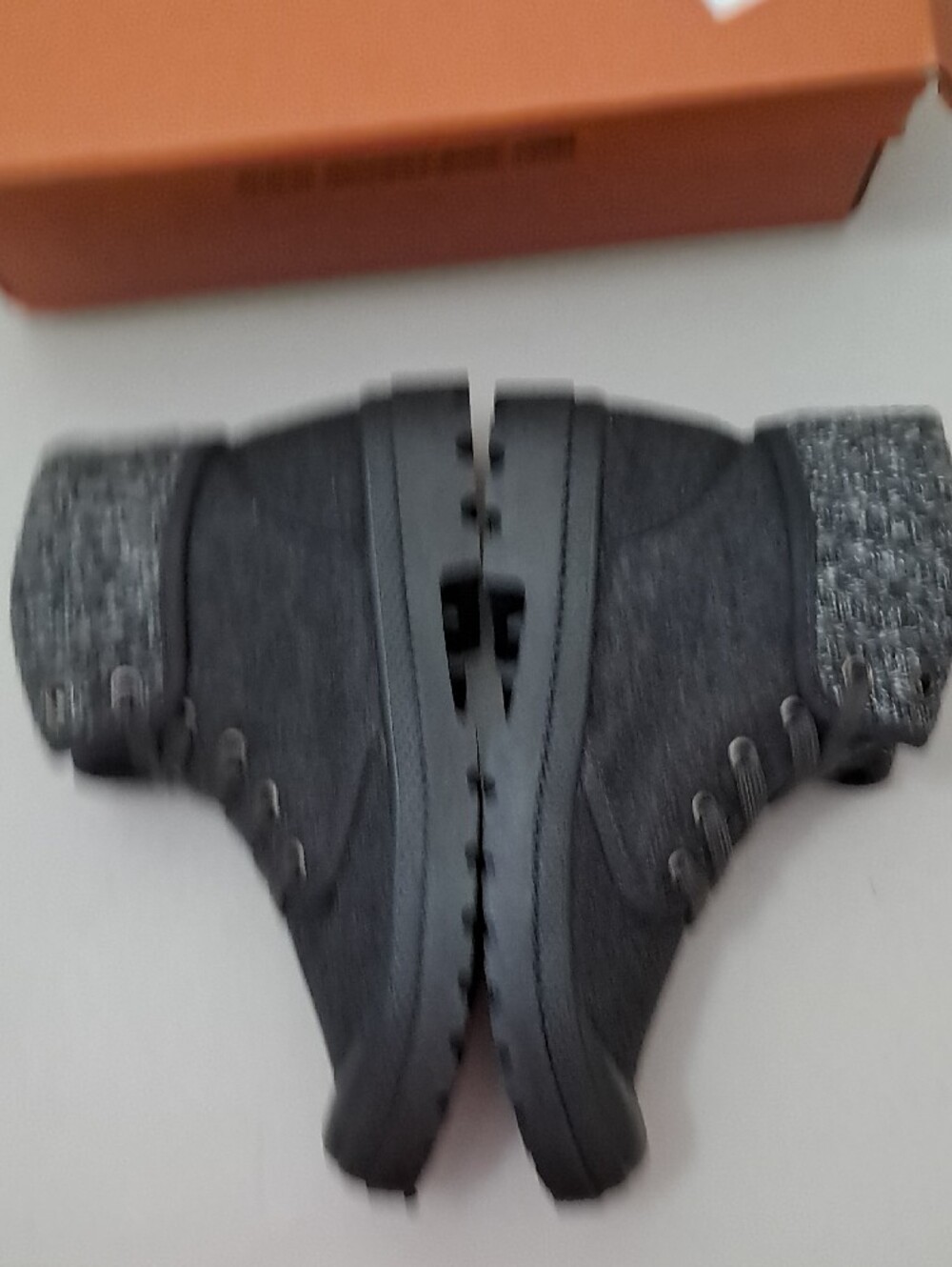 Rocket Dog Women's Size 7.5  Gray Knit-Cuff Lace-Up Ankle Boots - Picture 6 of 10